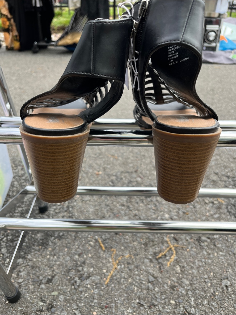 Black Strappy Gladiator Sandals - Women with heel new - Picture 5 of 5
